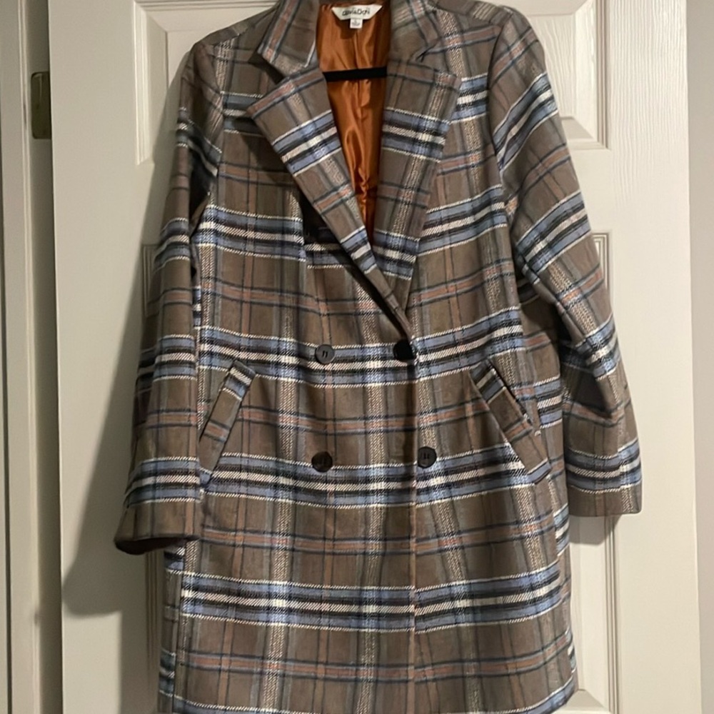 Davi & Dani Boutique plaid peacoat sz Large